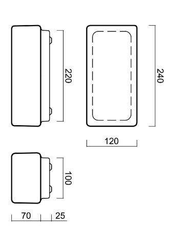LED-1L26E700U8/036 3K Přisazené LED svítidlo se skleněným stínidlem 7W 790lm 3000K IP43 8