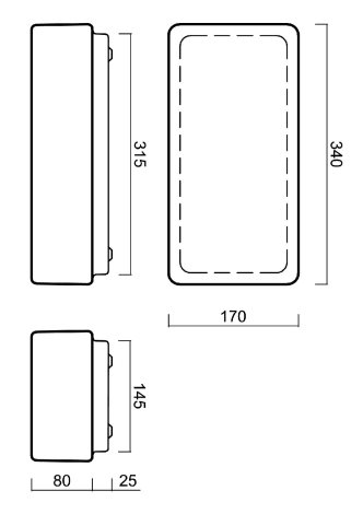IN-22U9/038 Přisazené svítidlo se skleněným stínidlem 2x7W IP43 2