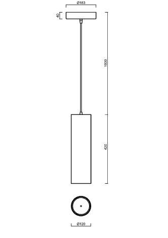LED-6L74-1L77E950ZS11/434/L100 B 3K Závěsné LED svítidlo se skleněným stínidl. 41W 5180lm 3000K IP20 2