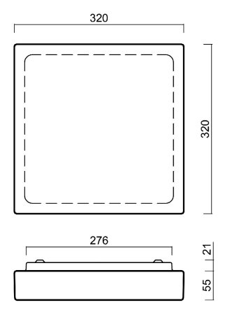 LED-1L32EMP700NU2/232 3K Přisazené LED svítidlo se skleněným stínidlem 23W 2290lm 3000K IP44 5
