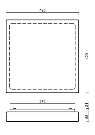 LED-1L33E500NU3/233 3K Přisazené LED svítidlo se skleněným stínidlem 24W 2550lm 3000K IP44 6