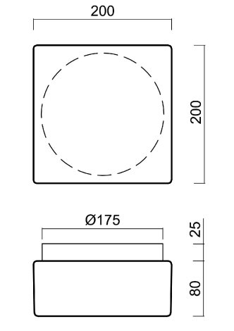 IN-12DU2/033 Přisazené svítidlo se skleněným stínidlem 10W IP43II 2