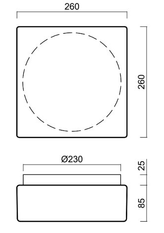 IN-12DU53/035 Přisazené svítidlo se skleněným stínidlem 10W IP43II 4