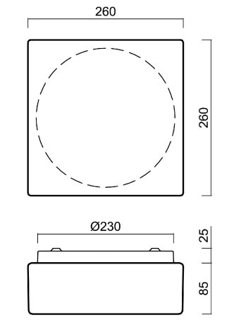 IN-12K53/035 Přisazené svítidlo se skleněným stínidlem 10W IP43 2