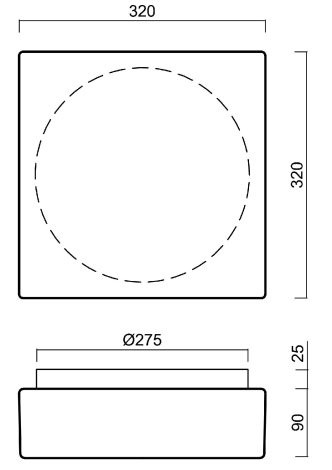 IN-22DU64/037 Přisazené svítidlo se skleněným stínidlem 2x10W IP43II 7