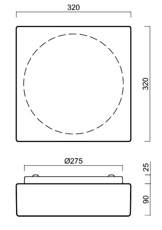 LED-1L14EMP700K64/037 3K Přisazené LED svítidlo se skleněným stínidlem 18W 1830lm 3000K IP43 5