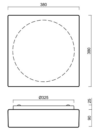 LED-1L15E500K76/039 3K Přisazené LED svítidlo se skleněným stínidlem 19W 2040lm 3000K IP43 3