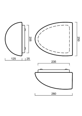 LED-2L26E700U4/245 4K Přisazené LED svítidlo se skleněným stínidlem 13W 1390lm 4000K IP43 4