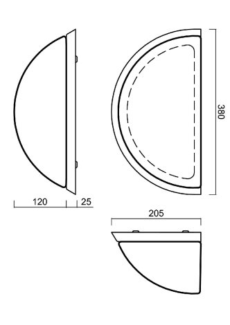 IN-22U7/264/DL15 Přisazené svítidlo se skleněným stínidlem 2x7W IP43 2