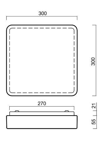 LED-1L32E500NU2/PC32 3K Přisazené LED svítidlo s plastovým stínidlem 16W 1780lm 3000K IP54 3