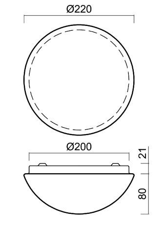LED-1L12E700KN32/PC03 4K Přisazené LED svítidlo s plastovým stínidlem 10W 990lm 4000K IP54 4