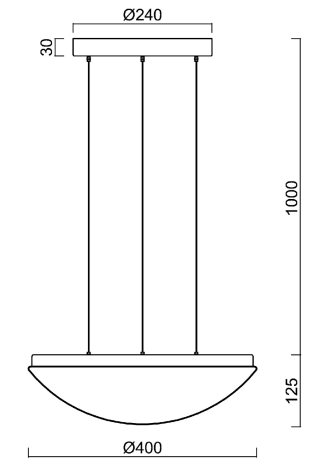LED-1L16E500ZLEN83/PC08/L100 4K Závěsné LED svítidlo s plastovým stínidlem 24W 2580lm 4000K IP40 2