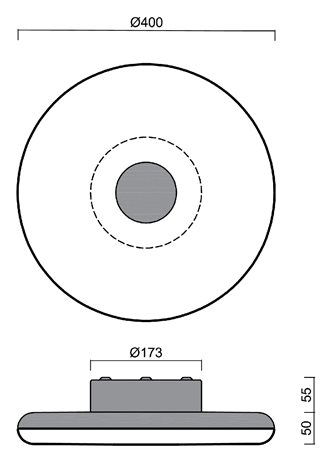 LED-1L64E700K2H/FP91 O 3K Přisazené LED svítidlo s plastovým stínidlem 31W 3470lm 3000K IP40 3