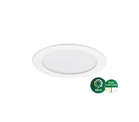 DN145B LED10S/830_840 PSU WH Zapuštěný tenký downlight, zespodu IP44, Multicolor 9,5W 1080/1150lm