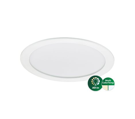 DN145B LED20S/830_840 PSU WH Zapuštěný tenký downlight, zespodu IP44, Multicolor 17,5W 2000; 2100lm 
