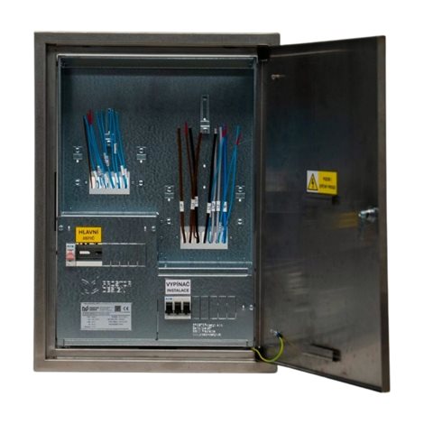 Rozvaděč elektroměrový EMR 2 NEREZ bez hl.jističe uni-FV 2025 ČEZ+EGD vyp. 63A NEREZ broušená 1