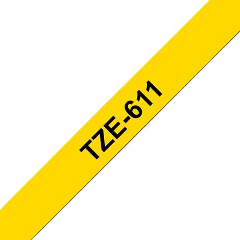 TZE-611 žlutá/černá 6mm, kazeta laminovaná, délka 8m 3