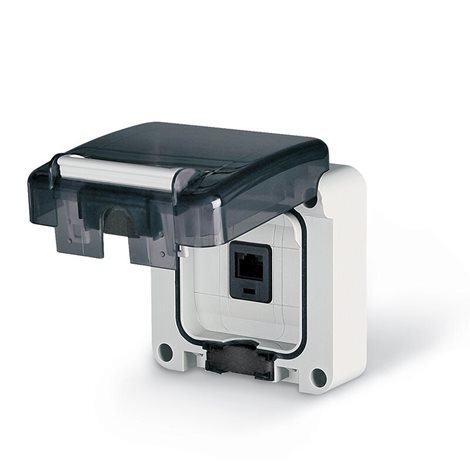 137.4481.60 PROTECTA IP66 - zásuvka datová RJ45 - pro montáž pod omítku (dodáváno bez krabice)