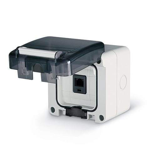 137.6481.60 PROTECTA IP66 - zásuvka datová RJ45 - pro montáž na omítku (dodáváno včetně krabice)