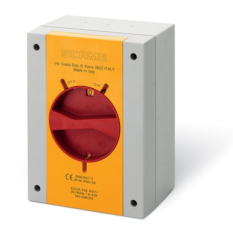 590.EM10003 Průmyslový spínač ISOLATOR plastový - 100A 3P IP66/IP69 emergency