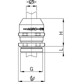 1045.50.350 Kabelová vývodka Syntec, mosazná, krátký závit M50