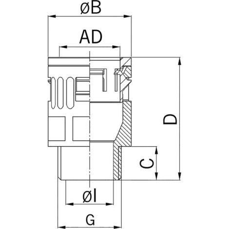 AG-5020.055.236 Hadicová spojka plastová, černá, pro průměr 34,5mm, závit M4 1
