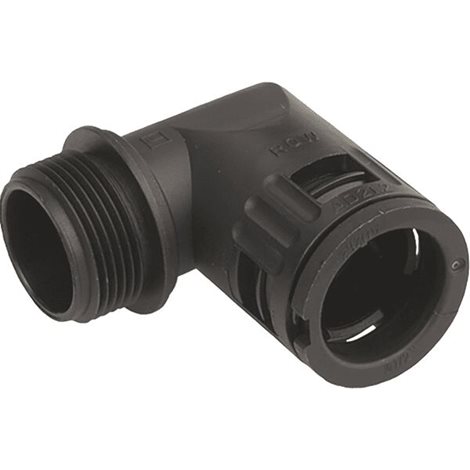 5020.064.232 Hadicová spojka úhlová, 90°, plastová, černá, pro průměr 34,5mm, závit M32 1