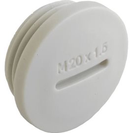 8855.17 Záslepka kruhová, polyamidová, světle šedá, závit M16x1,5