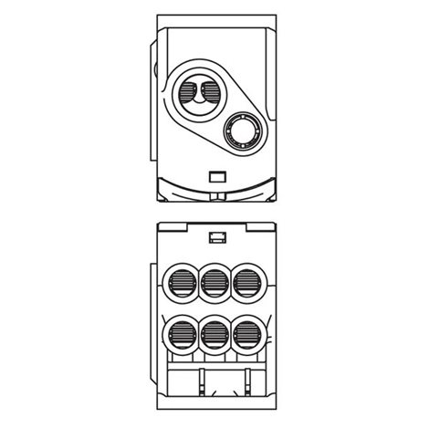 ER-UD 125A 569020 Rozvodný blok jednopólový UDJ125A 1x10-35, 1x6-16/6x2,5-16 2