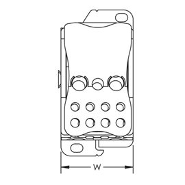 ER-UD 250A 569040 Rozvodný blok jednopólový UD250A 1x35-120/ 2x6-35, 5x2,5-16, 4x2,5-10