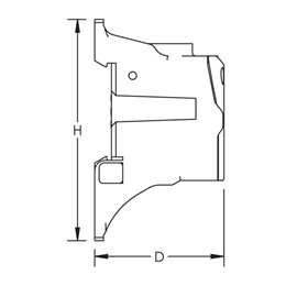 ER-UDJ 160A 569030 Rozvodný blok jednopólový UDJ160A 1x10-70, 1x6-16/6x2,5-16