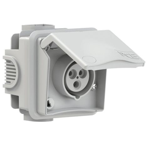 883-6gv Zásuvka pod omítku designová, 3-pólová, 16A / 230V, 6h, IP44, šedá