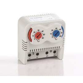 PL-PTHVT Duální termostat NC+NO spínací, rozsah nastavení 0-60°C 65x59x42mm IP20