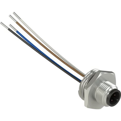 PZ-VFCNM4MM Konektor, 4 póly, kov, M20x1,5/M12, vodiče 85 mm, nemontovaný