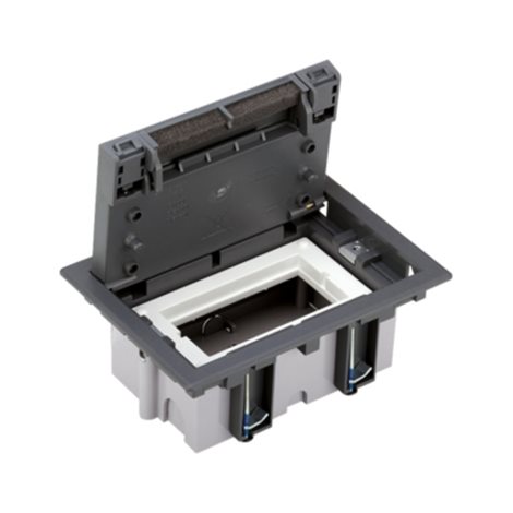 SIM-52050001-035 přístrojová krabice s víkem do podlahy, 500 CIMA, pro 2 zásuvky, šedý rám