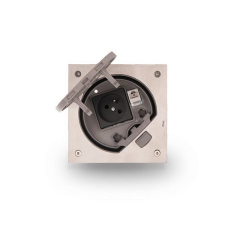 SIM-KSE25U/23/72 Přístrojové víko K45 s manuálním zavíráním vč. 1x230V, RJ45 - IP66-nerez