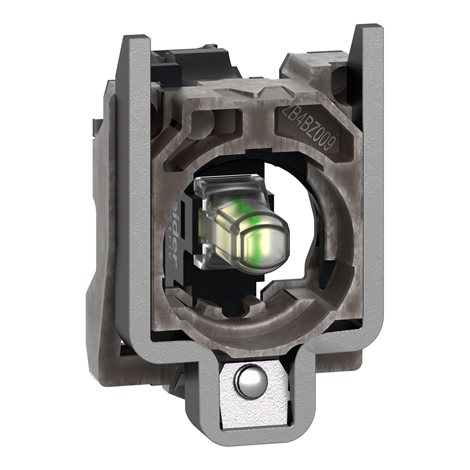 ZB4BV18B1 bílá blikající - polosestava objímky s integ. LED 24V