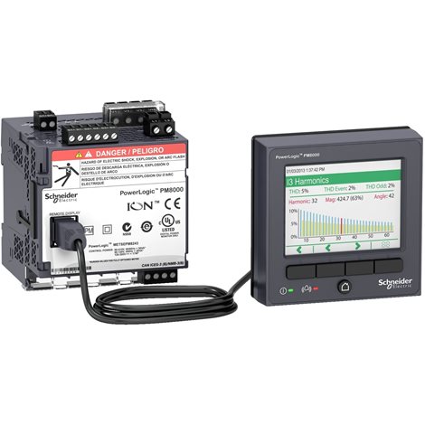 METSEPM8214 Analyzátor PM8214 s ext displejem pro montáž na DIN lištu