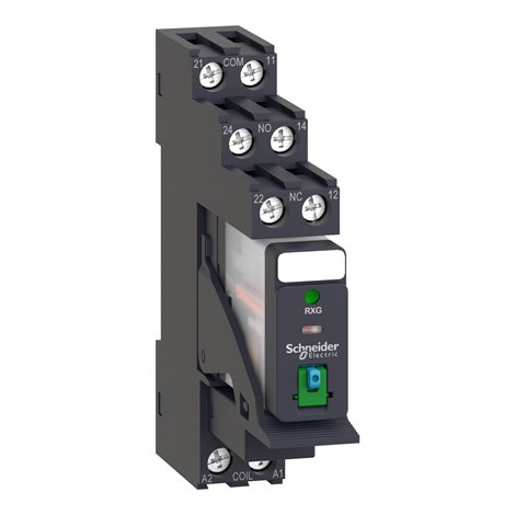 RXG22BDPV interface plug in relay, Harmony Electromechanical Relays, pre assembled, 5A, 2CO, with LE
