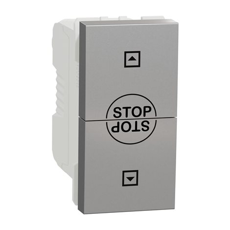NU310830SC Unica - Žaluziový spínač 10A, 1M, Aluminium