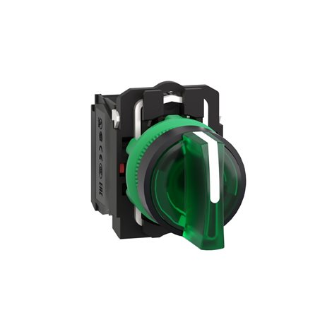 XB5AK133B5 Ovládač otočný prosvětlený s LED, 1 Z + 1 V, 24 V, zelený