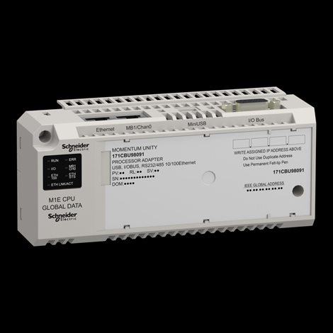 171CBU98091 Momentum Unity M1E, Serial 232/485, 10/100 Ethernet, USB, IO Bus