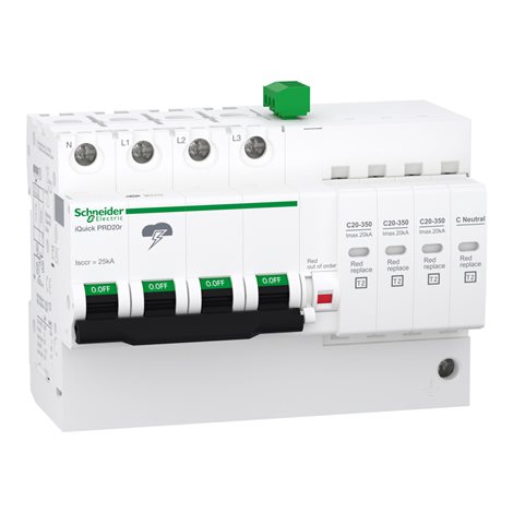 A9L16297 iQuick PRD20r modulární svodič přepětí - 3P + N - 350V - s dálkovým přenosem