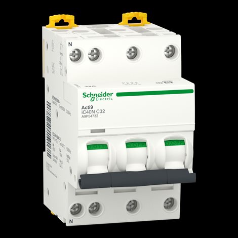 A9P54732 Miniaturní jistič, Acti9 iC40N, 3P+N, 32 A, charakteristika C, 6000 A (IEC 60898-1)