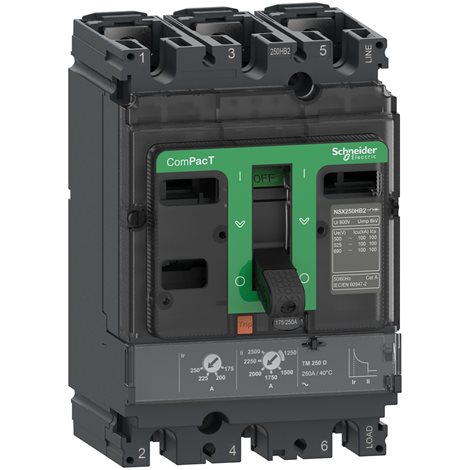 C25B3TM200 NSX250B 25kA AC 3P3D 200A TMD