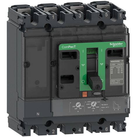 C16F4TM125 NSX160F 36kA AC 4P4D 125A TMD