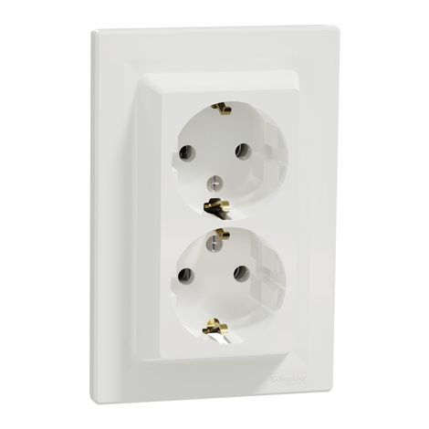 EPH9900121 Zásuvka 2násobná schuko, bílá