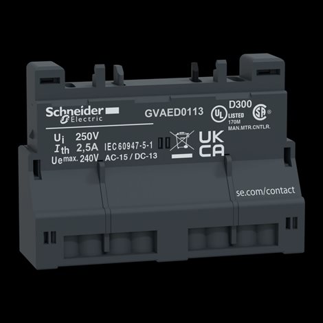 GVAED0113 1V pomocný kontakt + 1Z chybový kontakt pro GV3, pružinové svorky