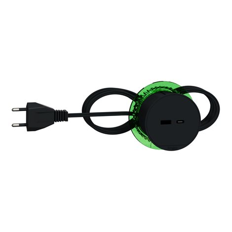INS44009 Unica System+ - Stolní box XS s nabíječkou USB A/C 3.1A, zápustný, Antracit