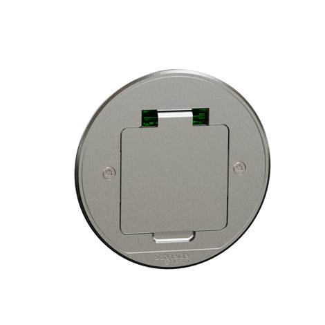 INS52103 Unica System+ - Podlahová krabice XS se zásuvkou 250V/16A, IP44, kov. kruh., šedá